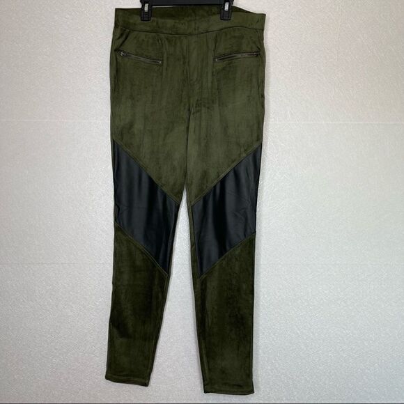 SIMPLY Vera Vera Wang Ultrasuede Moto Leggings L - Picture 2 of 8